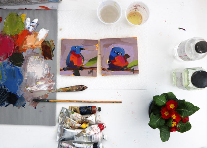 How to Paint a Bluebird with Oil Paint