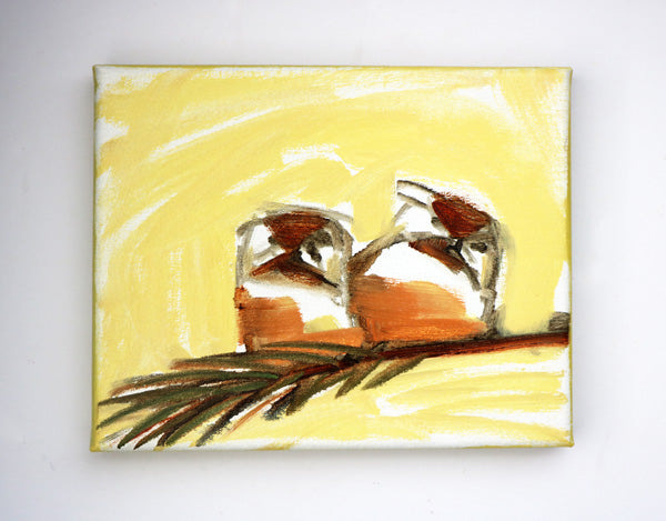 New Bird Paintings on Stretched Linen In the Works