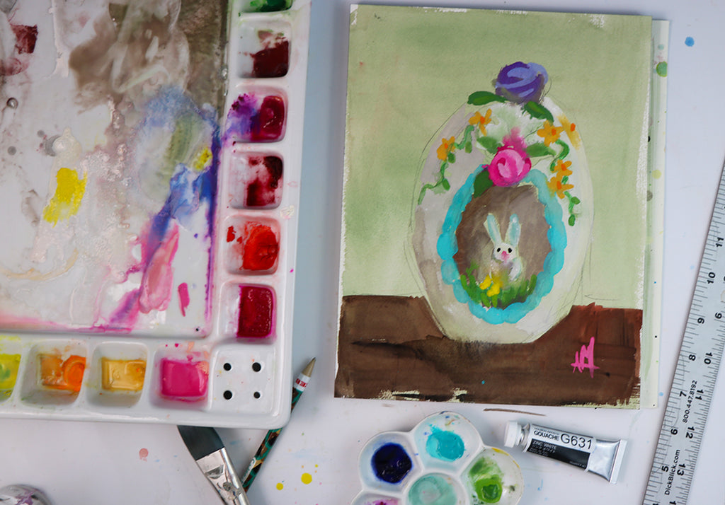 Painting a Sugar Egg in Gouache
