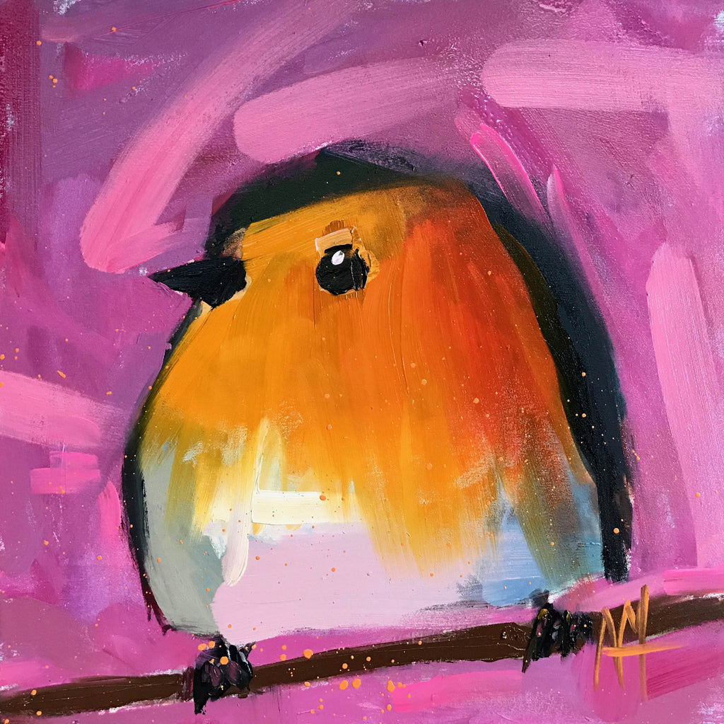 Painting a European Robin