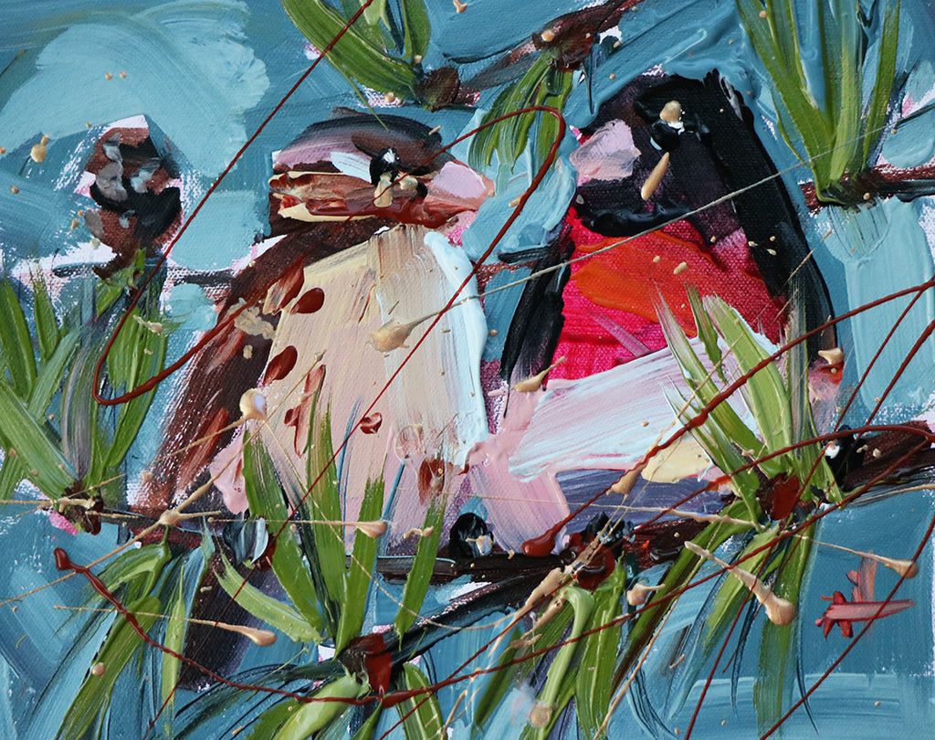 Rose Breasted Grosbeaks Acrylic Painting Speed Painting Demo