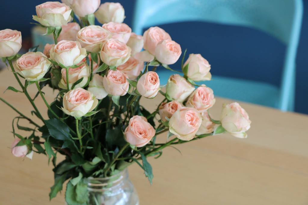 White Iris and Spray Roses