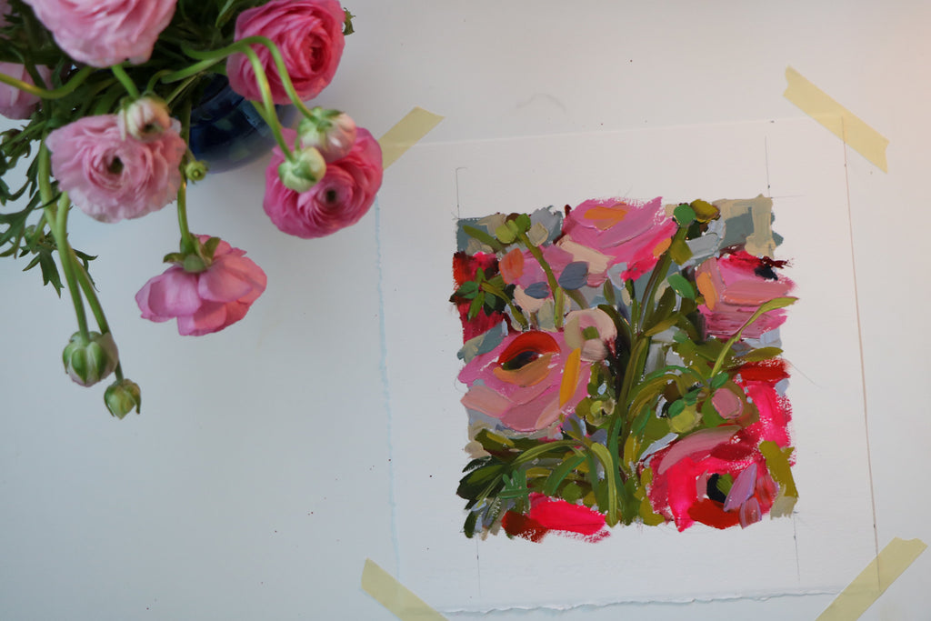 Ranunculus Oil Painting