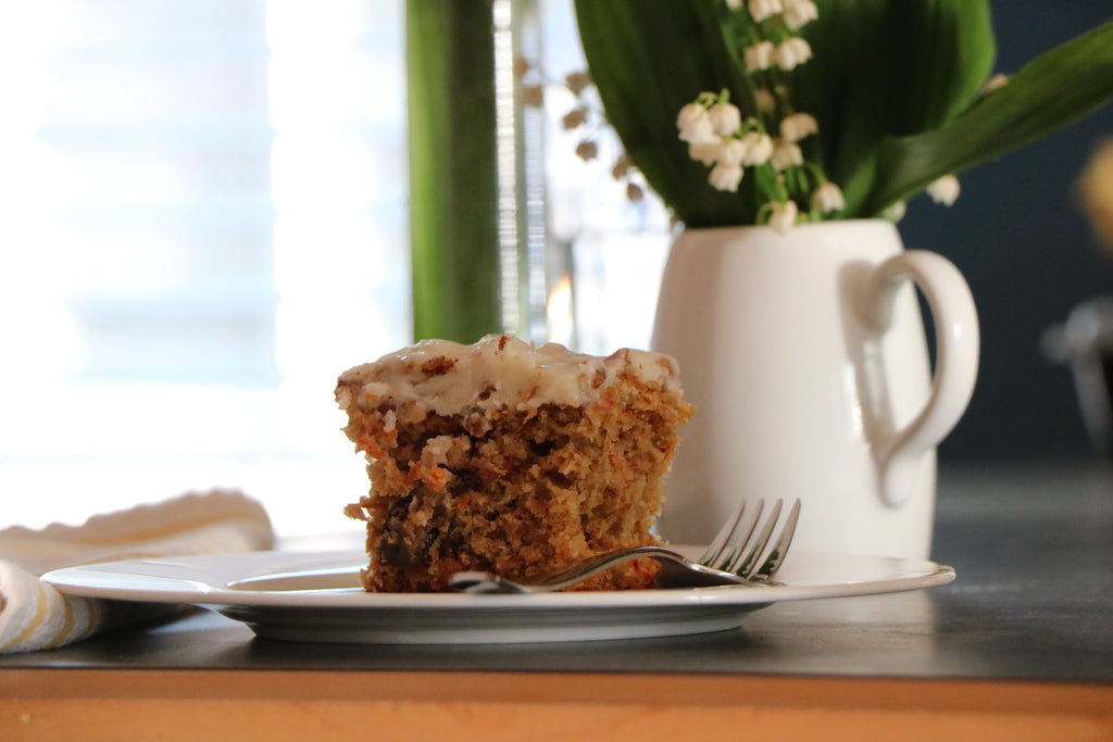 Carrot Cake and Garden Flowers