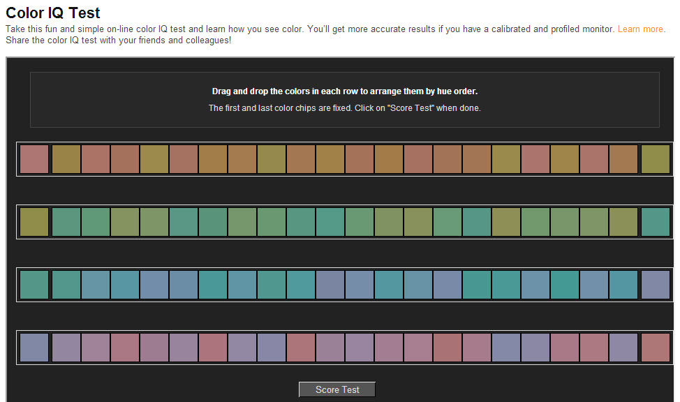 I Take the Munsell 100 Hue Color Test