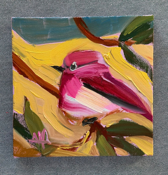 Rose Finch Original Painting by Angela Moulton