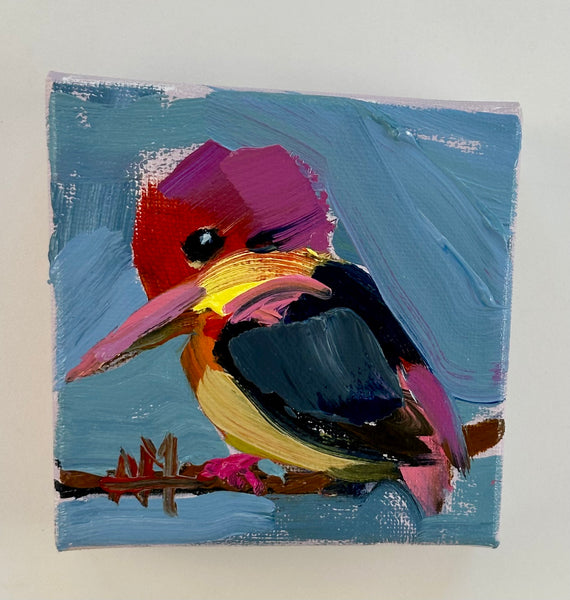 Black-Backed Dwarf Kingfisher Original Painting by Angela Moulton