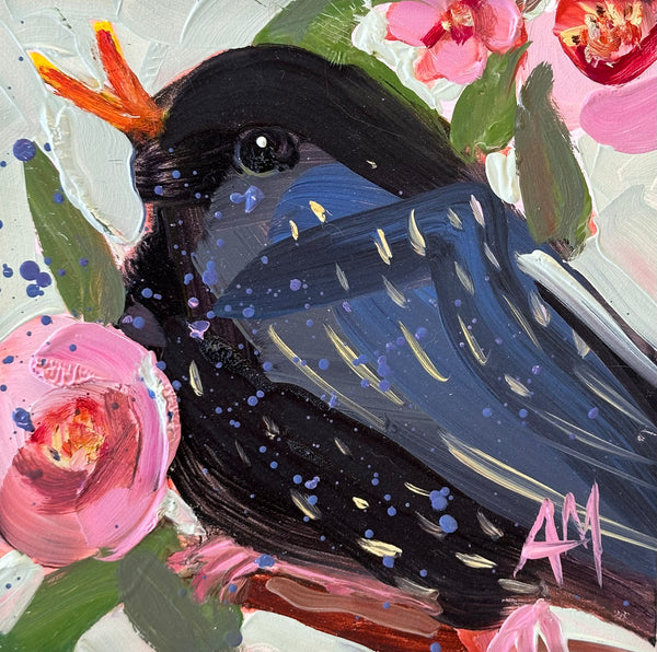 Happy Starling Original Painting by Angela Moulton