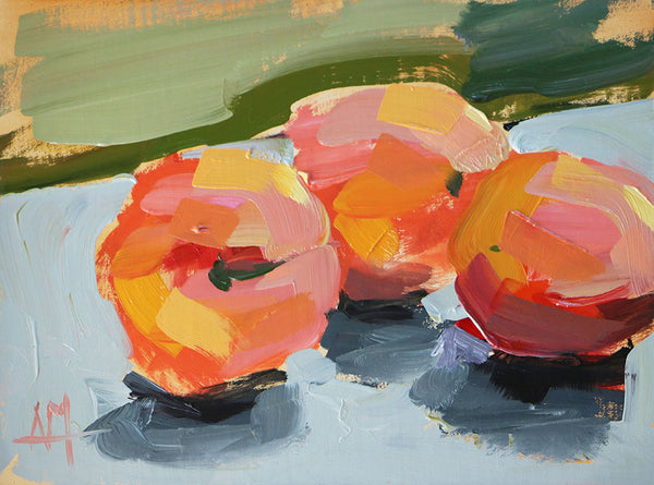 Apricot Trio Original Painting by Angela Moulton