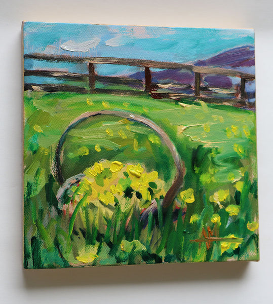 Basket of Dandelions Original Painting by Angela Moulton