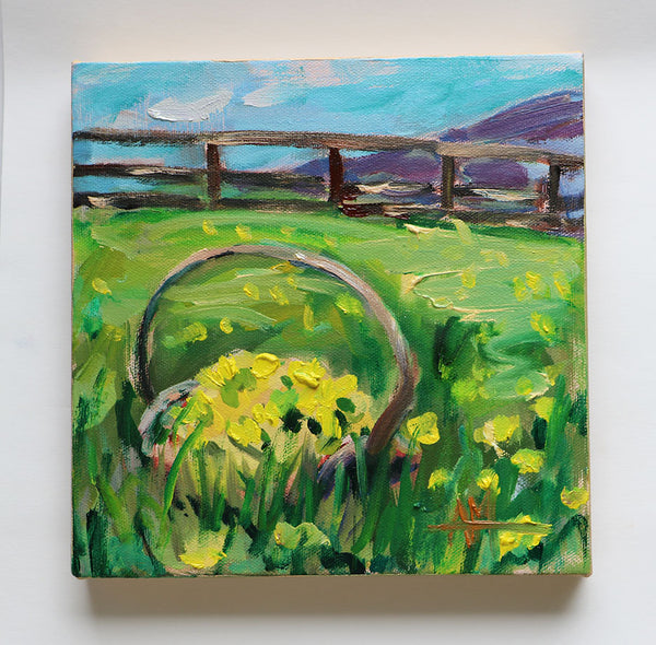 Basket of Dandelions Original Painting by Angela Moulton