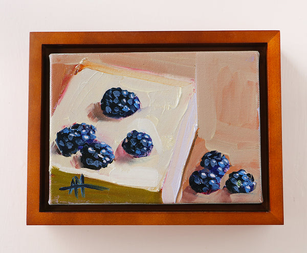 Blackberries Original Oil Painting by Angela Moulton