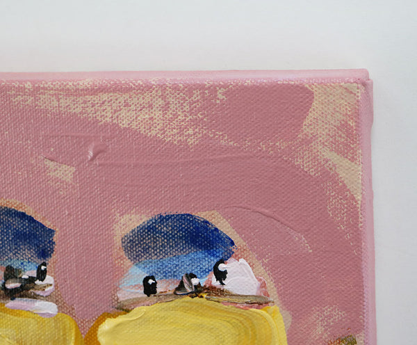 Blue Titbirds on Pink Original Painting by Angela Moulton