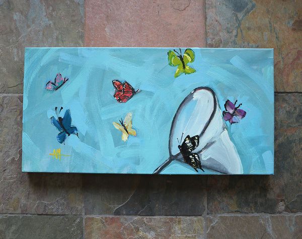 Catching Butterflies Original Painting by Angela Moulton
