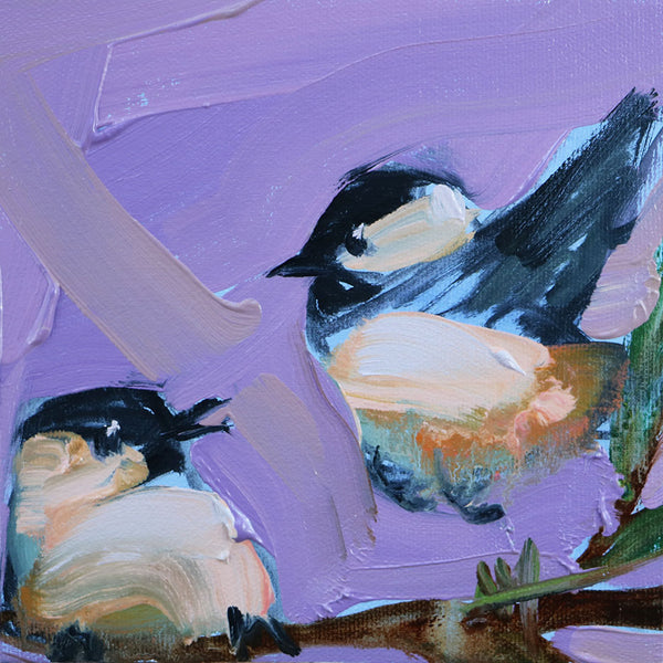 Chickadee Friends Original Painting by Angela Moulton