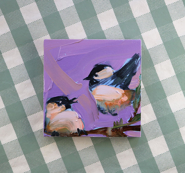 Chickadee Friends Original Painting by Angela Moulton