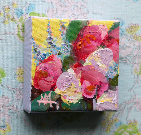 Colorful Bouquet Mini Original Painting by Angela Moulton