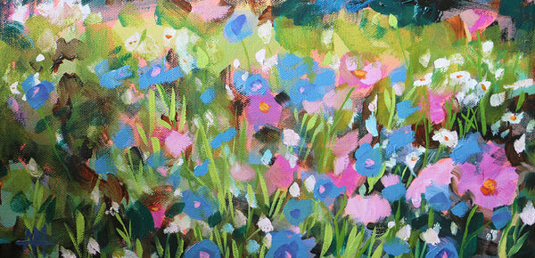 Cottage Flowers Original Painting by Angela Moulton