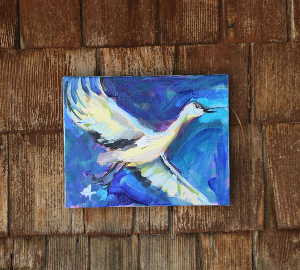Crane in Flight Original Painting by Angela Moulton