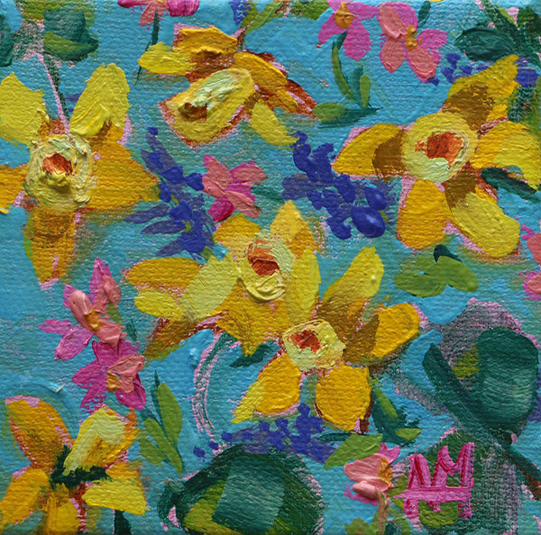 Daffodil Mini Original Painting by Angela Moulton