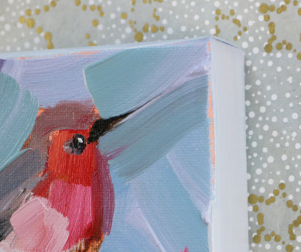 European Robin Mini Original Painting by Angela Moulton