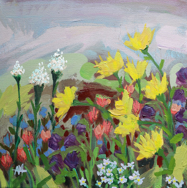 Glacier Wildflowers Original Oil Painting Angela Moulton