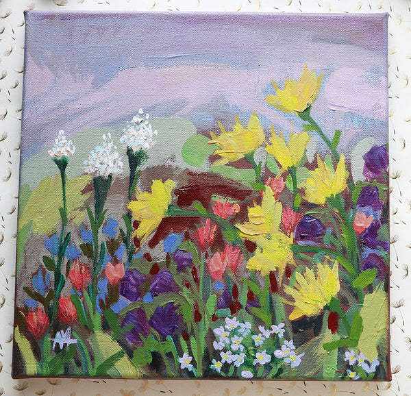 Glacier Wildflowers Original Oil Painting Angela Moulton