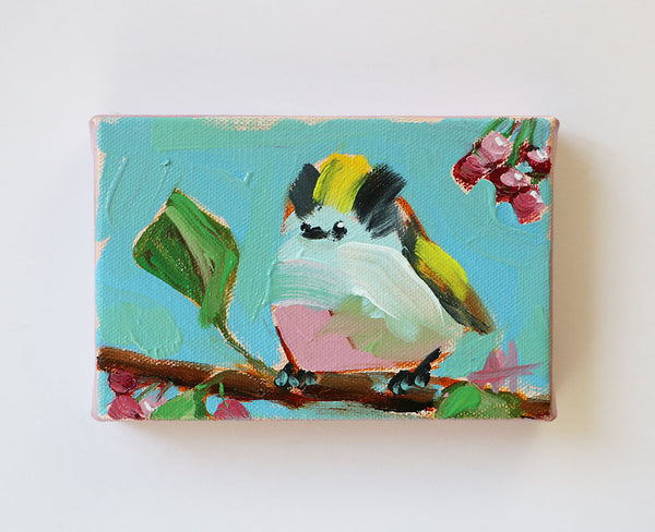 Goldcrest and Berries Original Painting by Angela Moulton