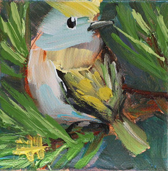 Goldcrest Kinglet Original Painting by Angela Moulton