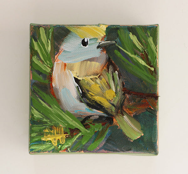Goldcrest Kinglet Original Painting by Angela Moulton