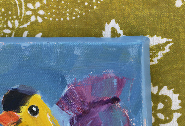 Goldfinch and Purple Thistle Original Painting by Angela Moulton