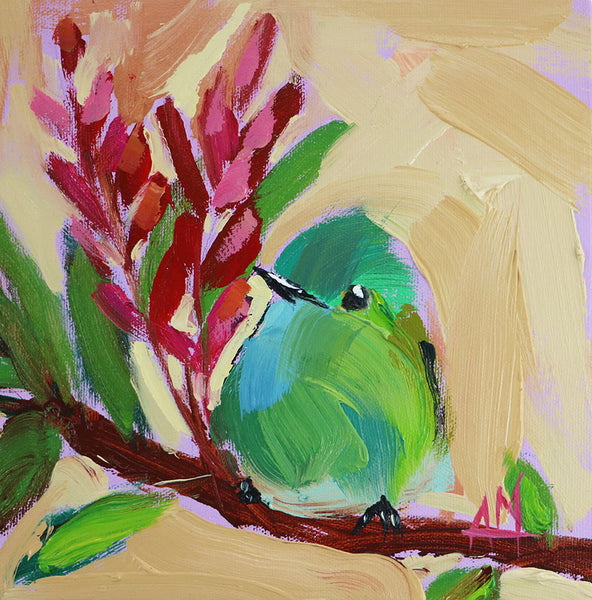 Happy Tropical Bird Original Painting by Angela Moulton
