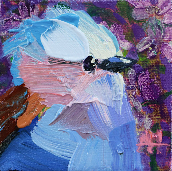 Lavender-Breasted Roller Bird Mini Original Painting by Angela Moulton