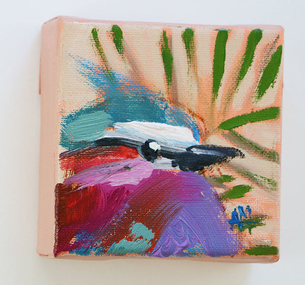 Lavender Breasted Roller and Leaves Original Painting by Angela Moulton