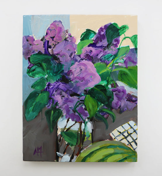 Lilacs and Watermelon Original Painting by Angela Moulton