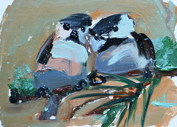 Mountain Chickadees Original Painting by Angela Moulton