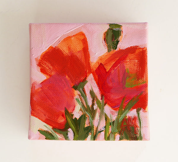 Orange Poppies Original Painting by Angela Moulton