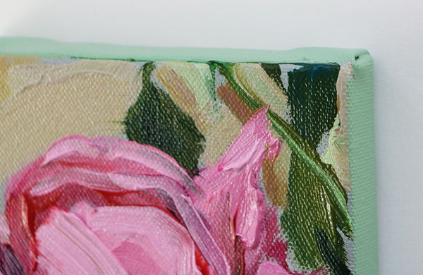 Pink Garden Rose Original Painting by Angela Moulton