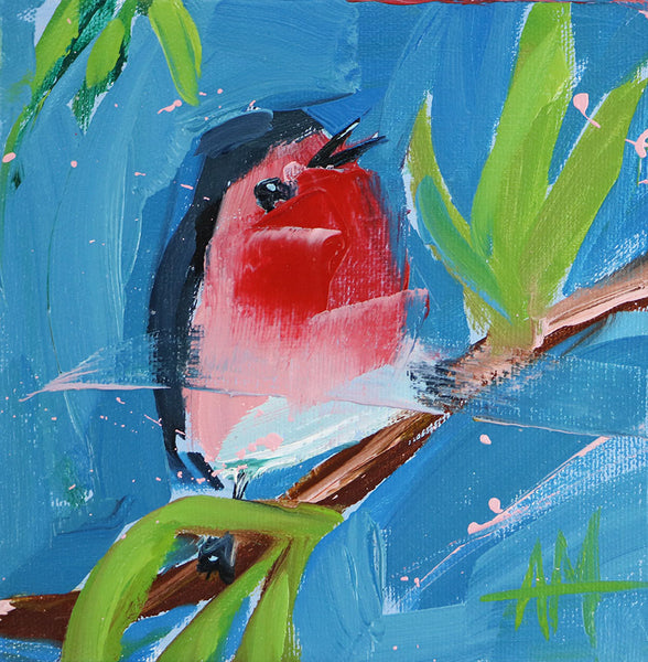 Happy Robin Original Painting by Angela Moulton