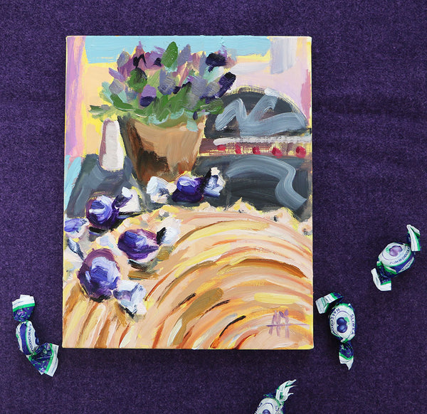 Chocolate Plum Candies Original Painting by Angela Moulton