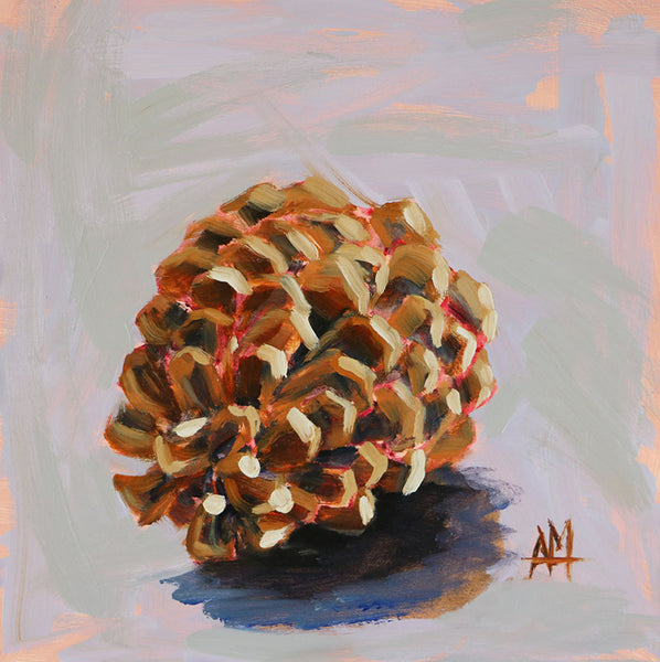 Ponderosa Pinecone Original Painting by Angela Moulton
