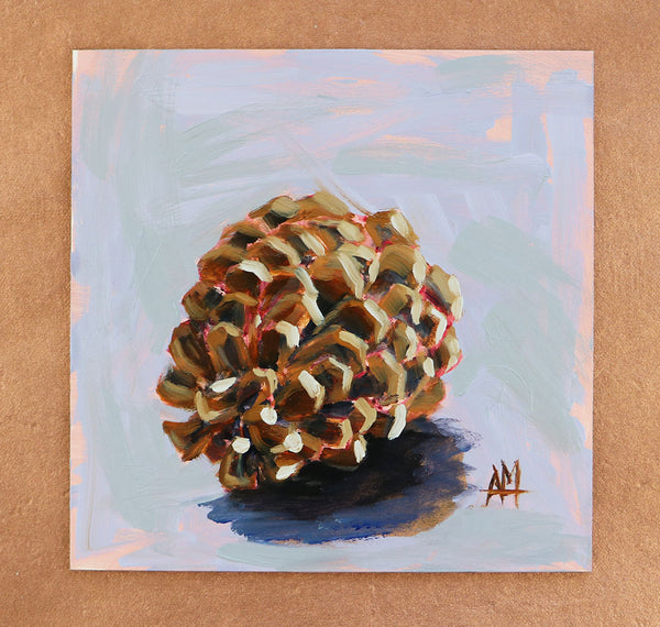 Ponderosa Pinecone Original Painting by Angela Moulton