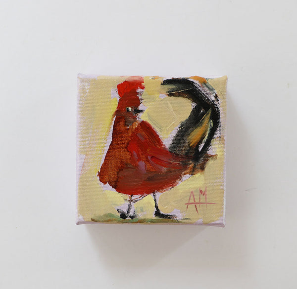 Rooster with Side Eye Original Painting by Angela Moulton