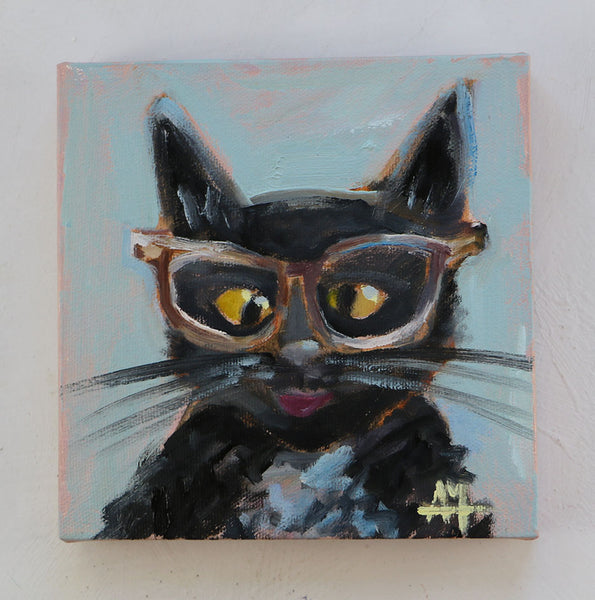 Smarty Cat Original Painting by Angela Moulton