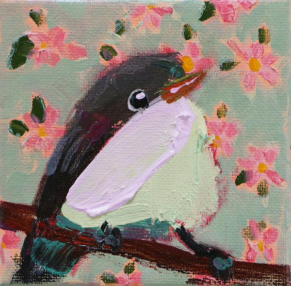 Songbird Floral Original Painting by Angela Moulton