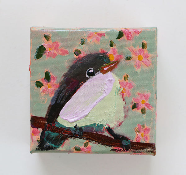 Songbird Floral Original Painting by Angela Moulton