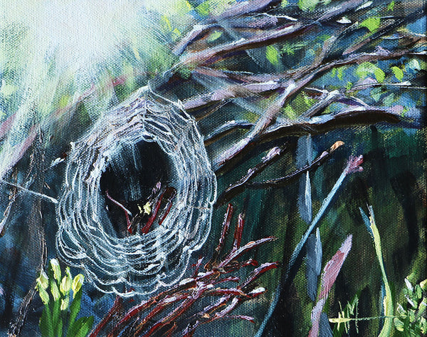 Forest Spiderweb Original Painting by Angela Moulton