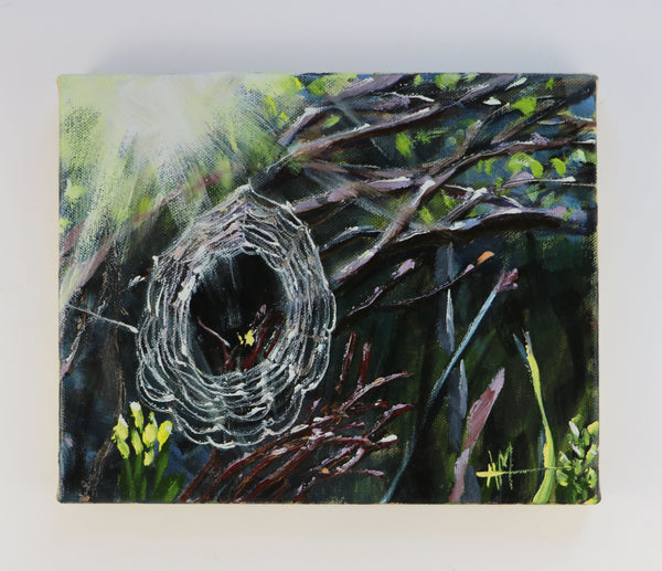 Forest Spiderweb Original Painting by Angela Moulton