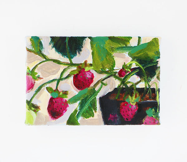 Strawberries in Pot Original Painting by Angela Moulton