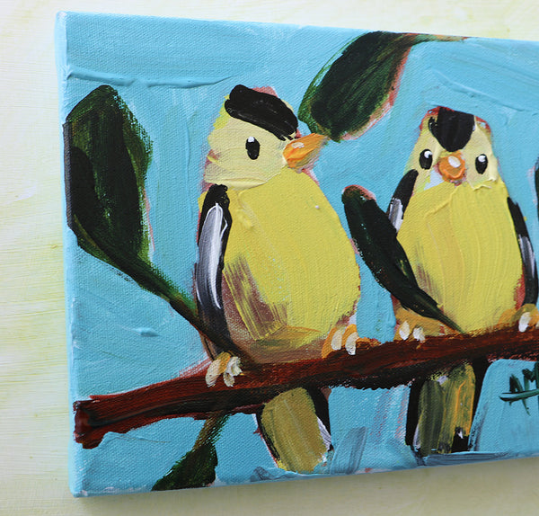 Two Goldfinch Original Painting by Angela Moulton